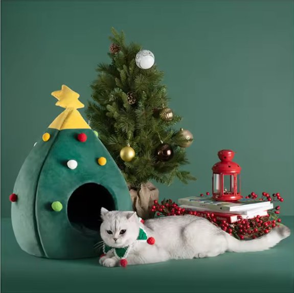 🎄 PawsyTech™ Kerstboom Kattenhuis.