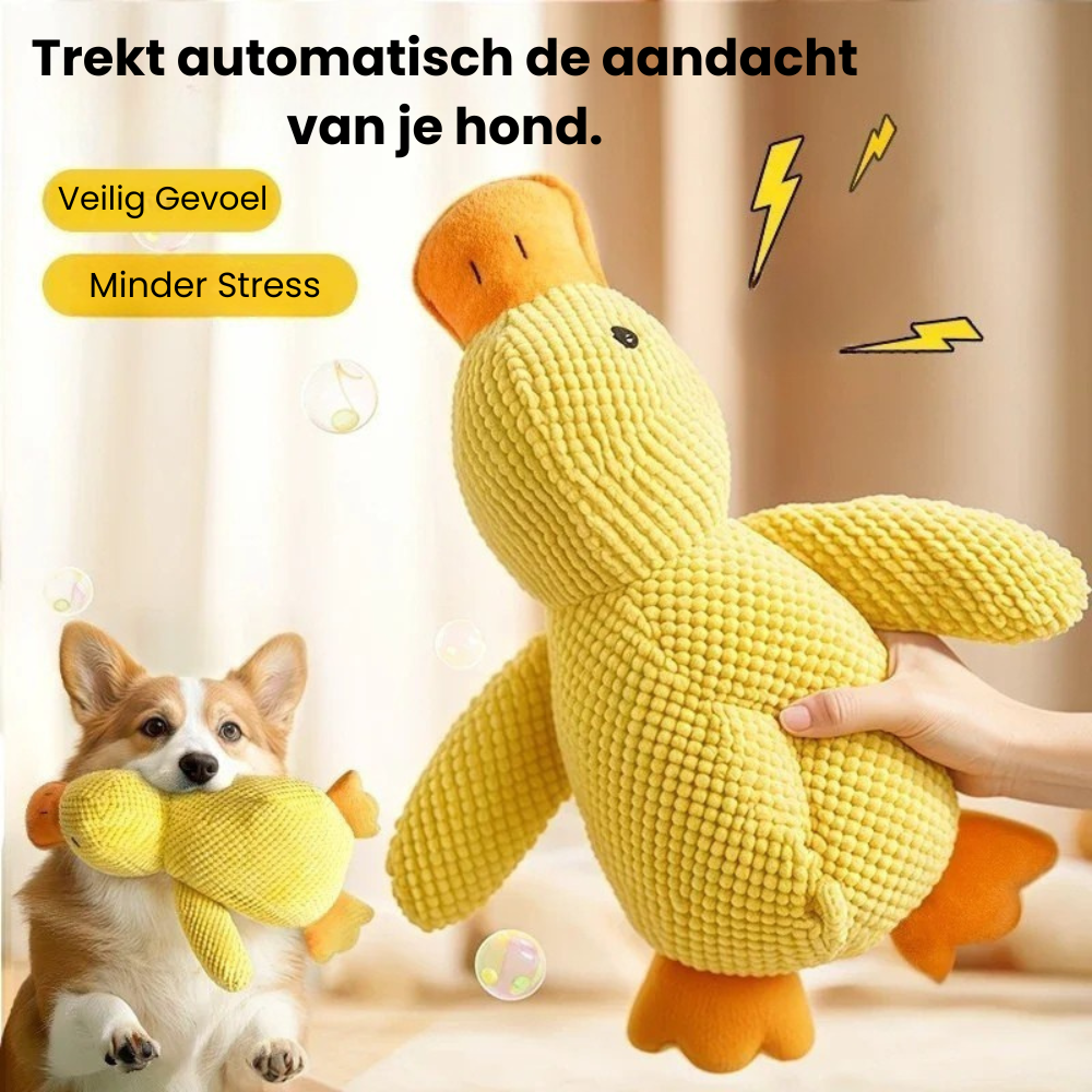 🐶 PawsyTech™ TroostEend Kalmerende Knuffel