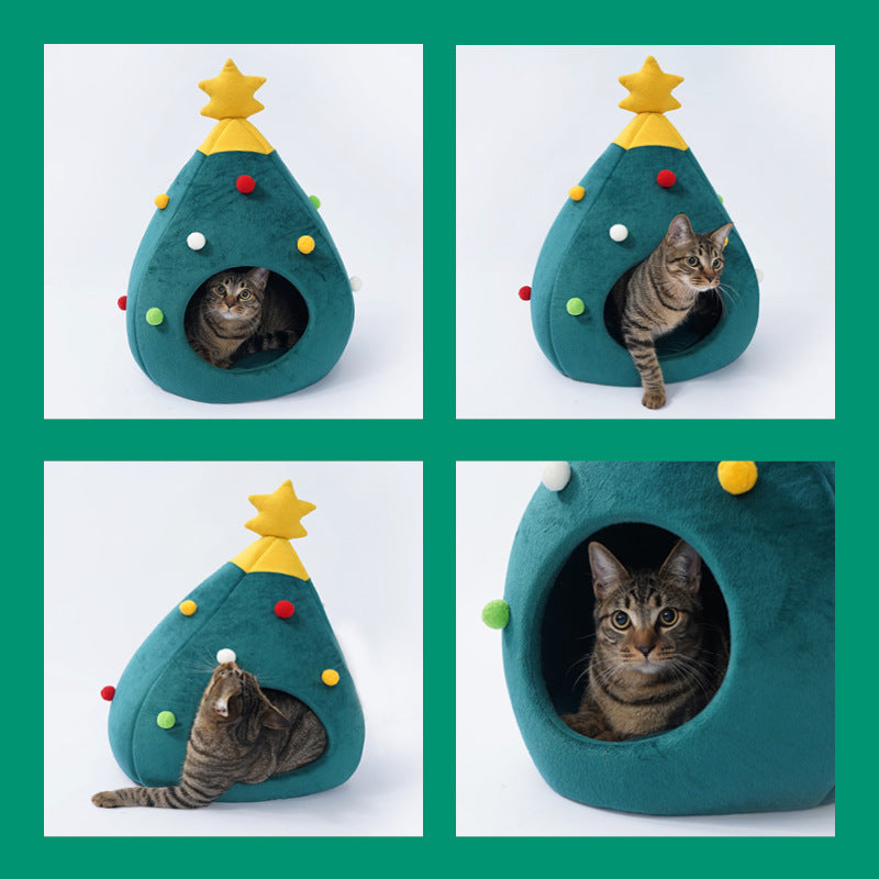 🎄 PawsyTech™ Kerstboom Kattenhuis.