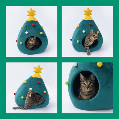 🎄 PawsyTech™ Kerstboom Kattenhuis.