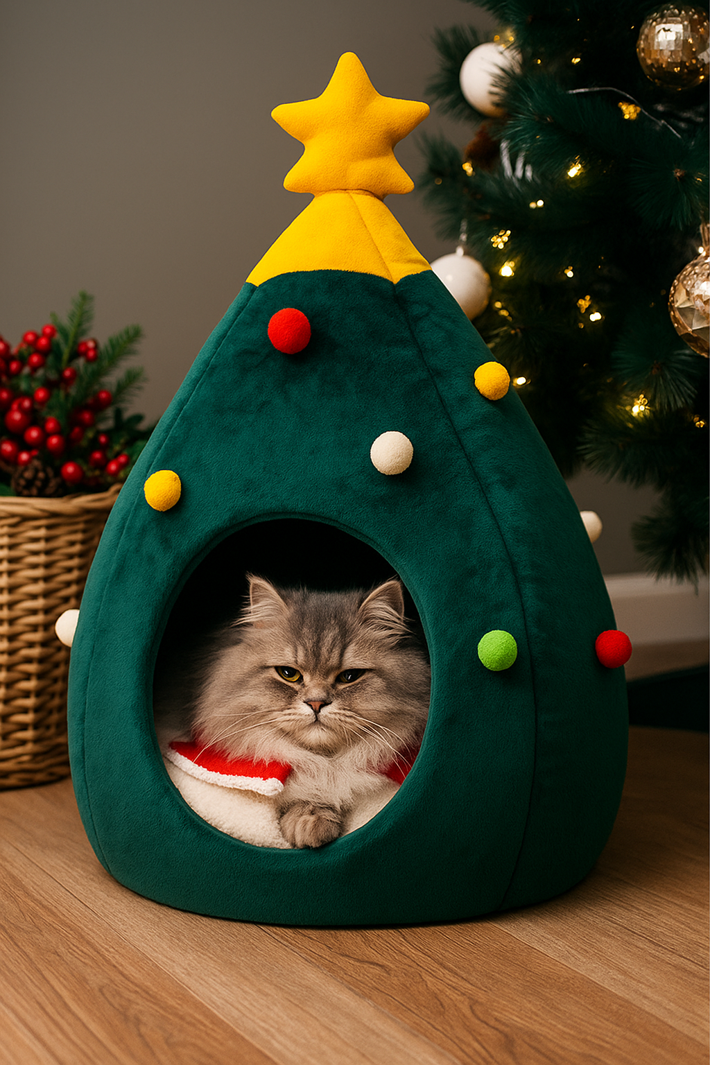 🎄 PawsyTech™ Kerstboom Kattenhuis.