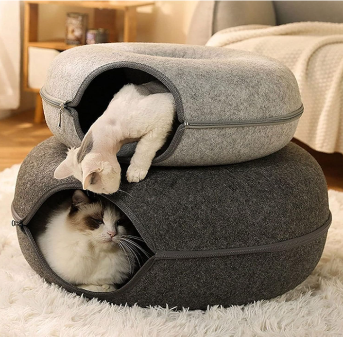 🐾 PawsyTech™ 2-in-1  Donut Kattenhuis