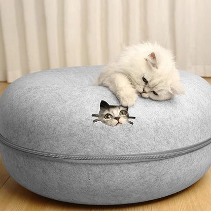 🐾 PawsyTech™ 2-in-1  Donut Kattenhuis