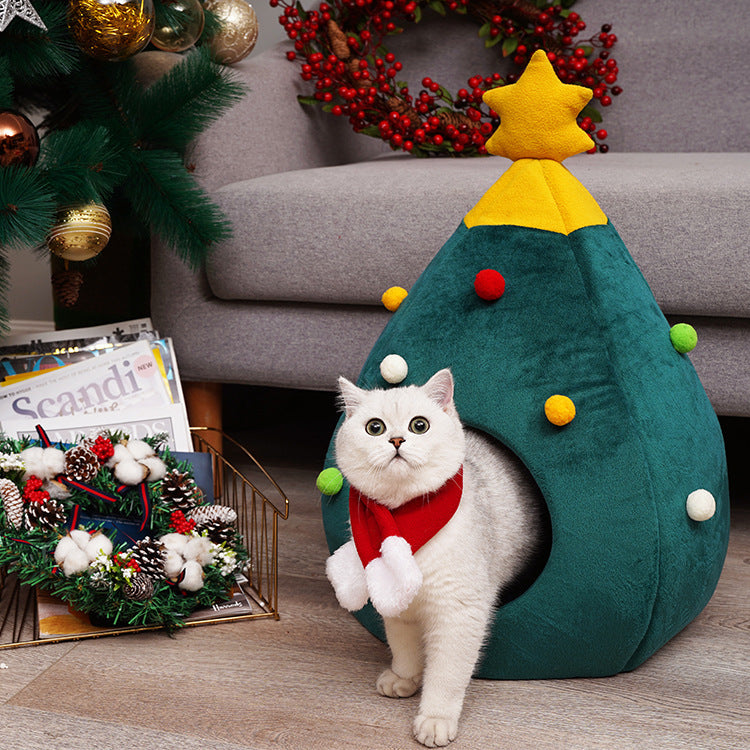 🎄 PawsyTech™ Kerstboom Kattenhuis.